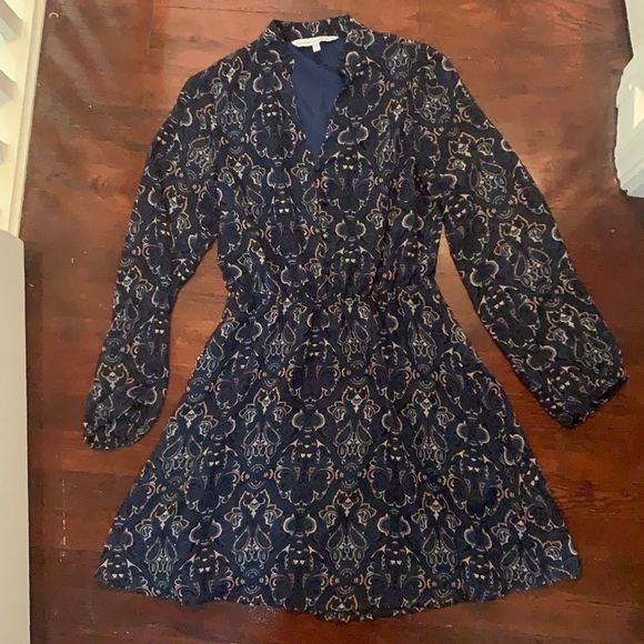 Cupcakes And Cashmere Women's Cocktail Dress V Neck Button-Down - Blue Depths - Picture 2 of 4